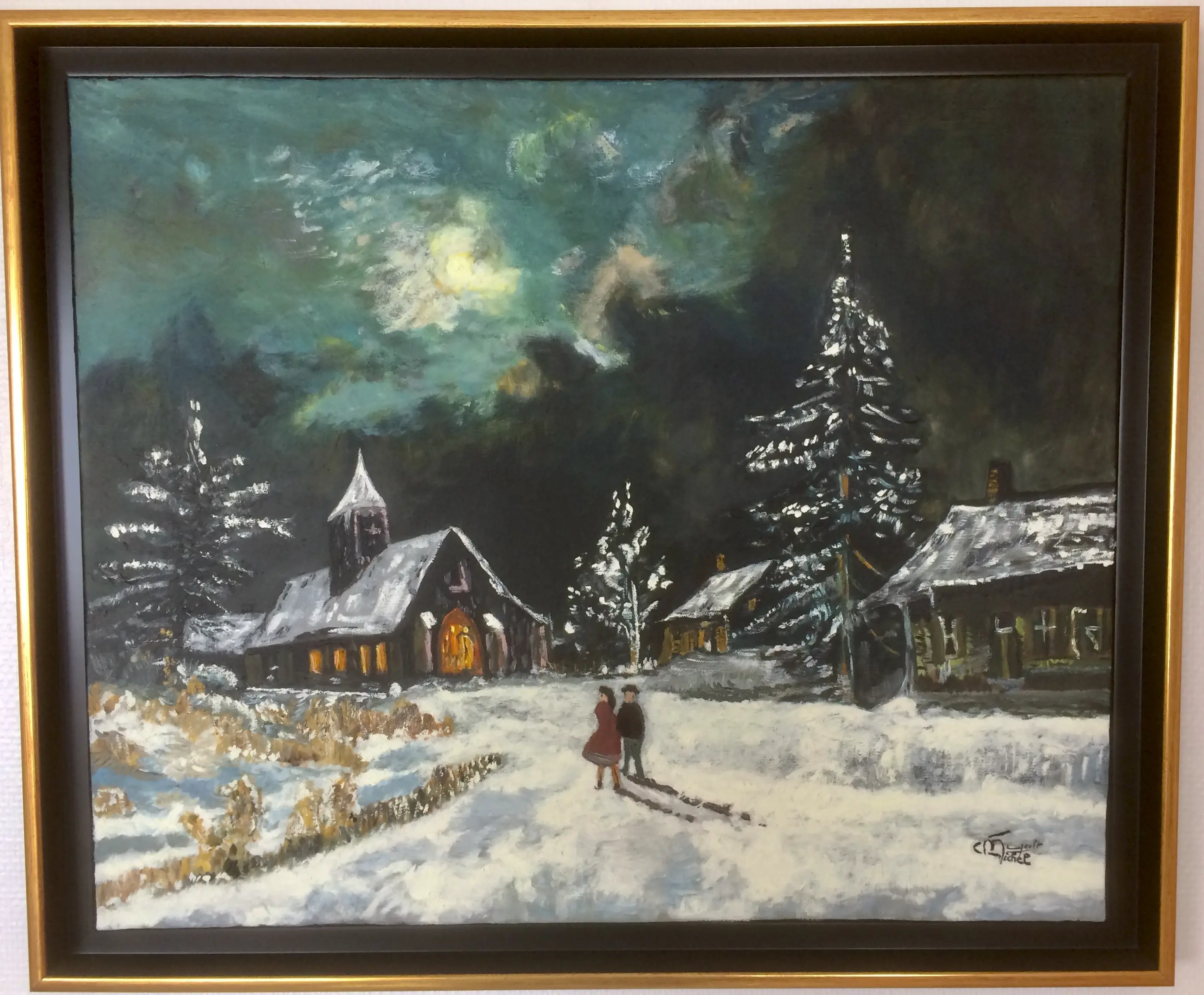 Paysage Village sous la neige